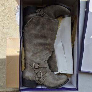 Madden Girl Charcoal Heeled Boots